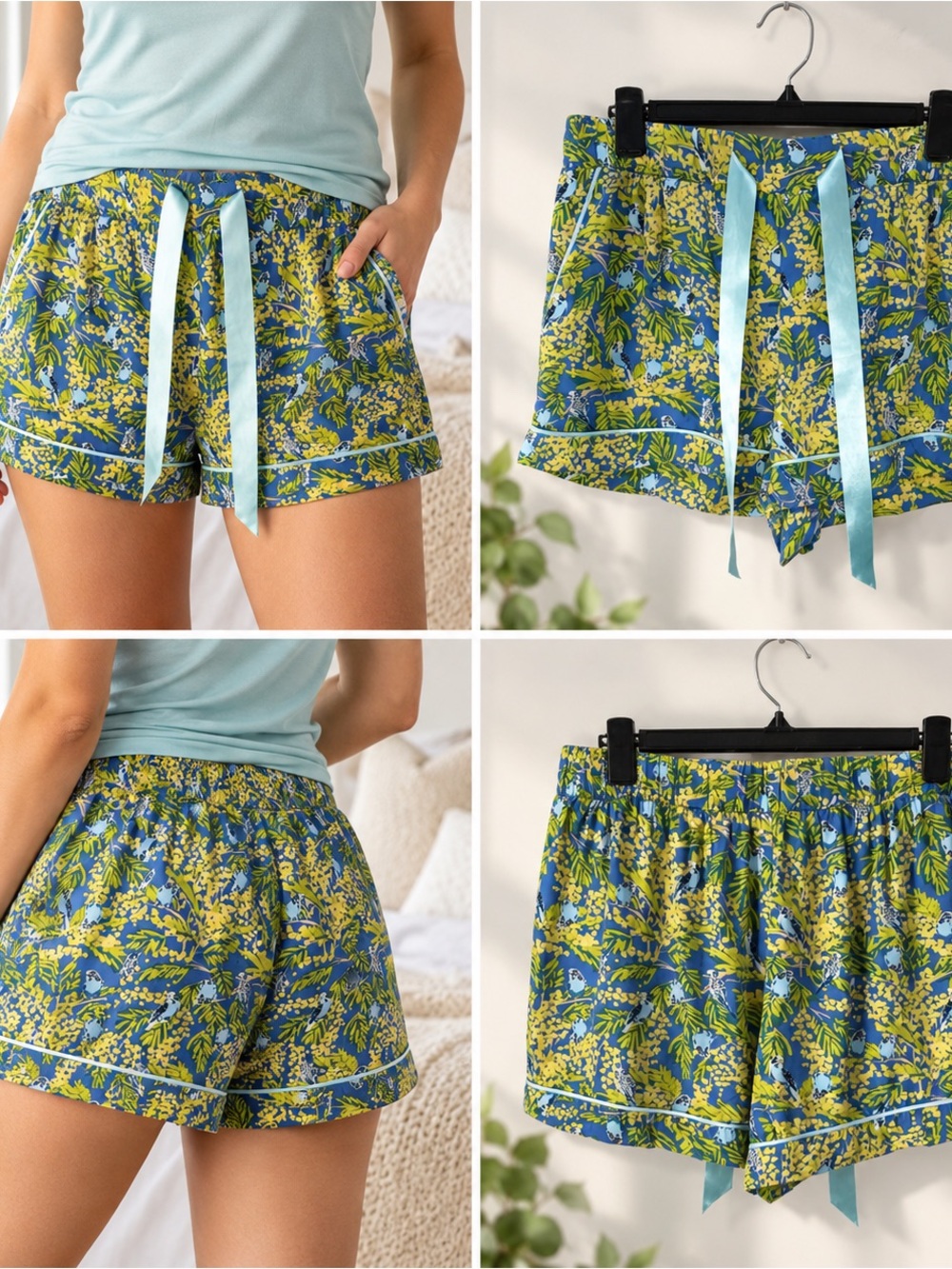 Jockey Parakeet Paradise Pajama Shorts Women’s Large Bird Floral Lounge